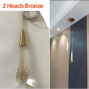Modern gold crystal glass led pendant lights dining room teardrop shaded