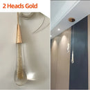 Modern gold crystal glass led pendant lights dining room teardrop shaded
