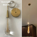 Modern gold crystal glass led pendant lights dining room teardrop shaded