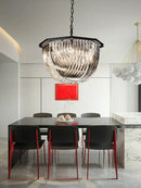 Modern gold crystal glass pendant lights dining room chandelier
