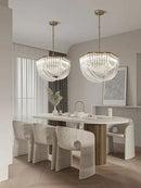 Modern gold crystal glass pendant lights dining room chandelier