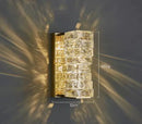 Modern gold crystal glass wall sconce for bedroom warm glow light