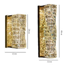 Modern gold crystal glass wall sconce for bedroom warm glow light