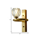 Modern gold crystal globe sconce bedroom wall light 110v-120v