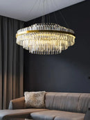 Modern gold crystal hanging lamp living room chandelier