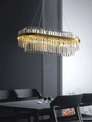 Modern gold crystal hanging lamp living room chandelier