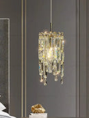 Modern gold crystal headboard chandelier for master bedroom
