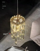 Modern gold crystal headboard chandelier for master bedroom