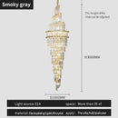 Modern gold crystal hollow chandelier living room cascading light