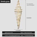 Modern gold crystal hollow chandelier living room cascading light