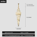 Modern gold crystal hollow chandelier living room cascading light