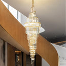 Modern gold crystal hollow chandelier living room cascading light