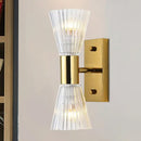 Modern gold crystal hourglass wall light fixture bedroom wall light
