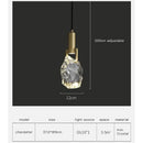 Modern gold crystal iron bedside chandelier bedroom pendant light