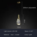 Modern gold crystal iron bedside chandelier bedroom pendant light