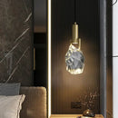 Modern gold crystal iron bedside chandelier bedroom pendant light