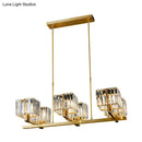 Modern gold crystal island light fixture dining room 6 head e12 e14