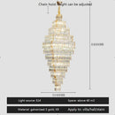 Modern gold crystal large chandelier for living room stairs