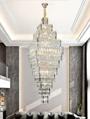 Modern gold crystal large chandelier for living room stairs