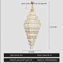 Modern gold crystal large chandelier for living room stairs