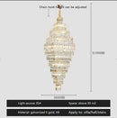 Modern gold crystal large chandelier for living room stairs