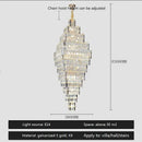 Modern gold crystal large chandelier for living room stairs