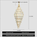 Modern gold crystal large chandelier for living room stairs