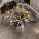Modern gold crystal leaf branch chandelier dining room light