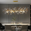 Modern gold crystal leaf branch chandelier dining room light