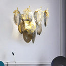 Modern gold crystal leaf wall lamp study room bulb base compatible
