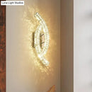 Modern gold crystal leaf wall light living room sconce