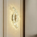 Modern gold crystal leaf wall light living room sconce