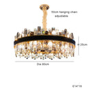 Modern gold crystal leather chandelier living room led light