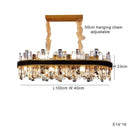 Modern gold crystal leather chandelier living room led light