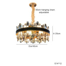 Modern gold crystal leather chandelier living room led light