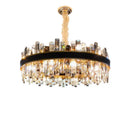 Modern gold crystal leather chandelier living room led light