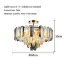 Modern gold crystal led ceiling chandelier dining room pendant light