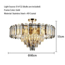 Modern gold crystal led ceiling chandelier dining room pendant light