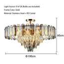 Modern gold crystal led ceiling chandelier dining room pendant light