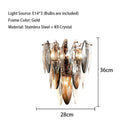 Modern gold crystal led ceiling chandelier dining room pendant light