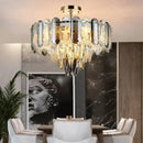 Modern gold crystal led ceiling chandelier dining room pendant light