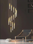 Modern gold crystal led ceiling chandelier for luxury dining room