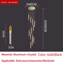 Modern gold crystal led ceiling chandelier for luxury dining room