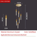 Modern gold crystal led ceiling chandelier for luxury dining room