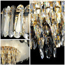 Modern gold crystal led ceiling chandelier living room pendant light