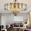 Modern gold crystal led ceiling chandelier living room pendant light