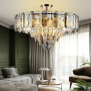 Modern gold crystal led ceiling chandelier living room pendant light