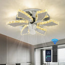 Modern gold crystal led ceiling fan for living room