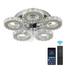 Modern gold crystal led ceiling fan for living room