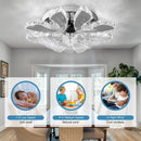 Modern gold crystal led ceiling fan for living room